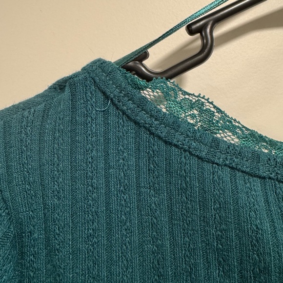 ⚡️SALE Teal Long Sleeve Ribbed Top - Picture 6 of 7